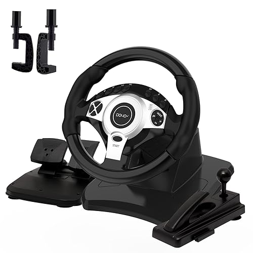 NBCP Racing Wheel with 270/900° Rotation, PC Steering Wheel with Pedals, Dual-Motor Vibration & Gear Shifter for Xbox Series X|S, Xbox One, PS4, PS3