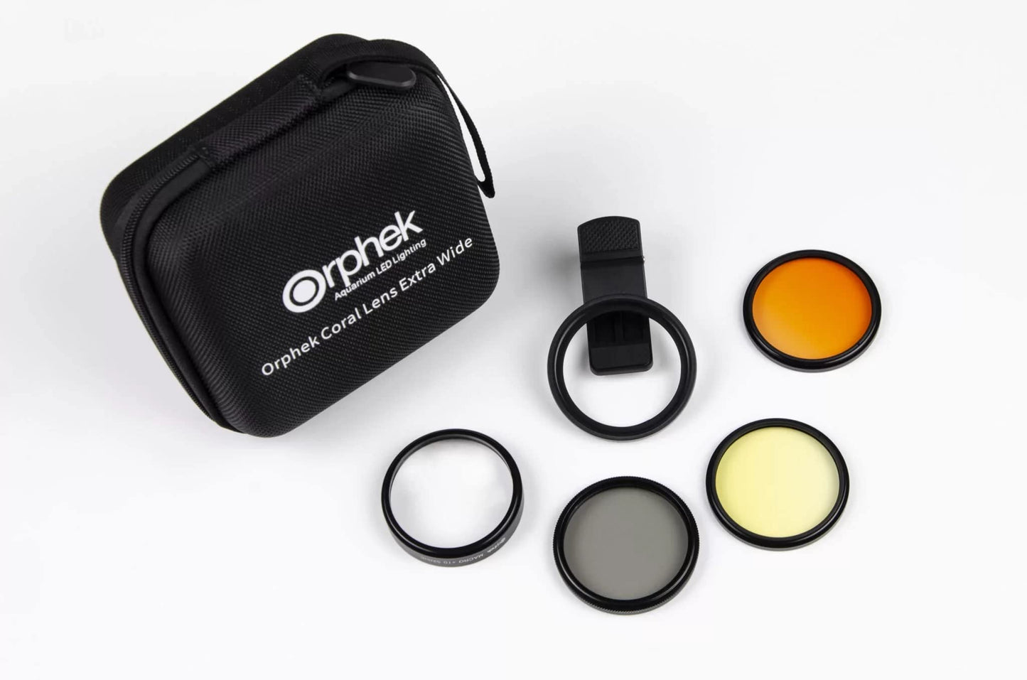 Orphek Extra Wide Coral Lens - Kit for DSRL 52mm and All Smartphones - 4 Included: Macro, CPL 52mm Polarized, 15,000k Orange, 20,000k Yellow - Lens