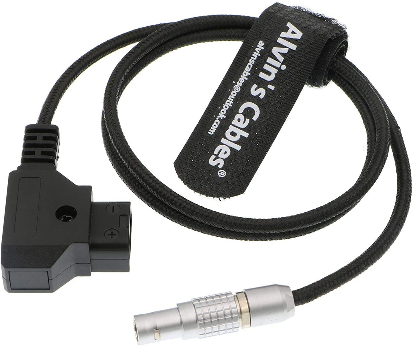 Alvin's Cables Flexible 2 Pin Male to D-tap Power Cable for Teradek, SmallHD Monitor, Vaxis 60cm|23.6inches Braided Wire