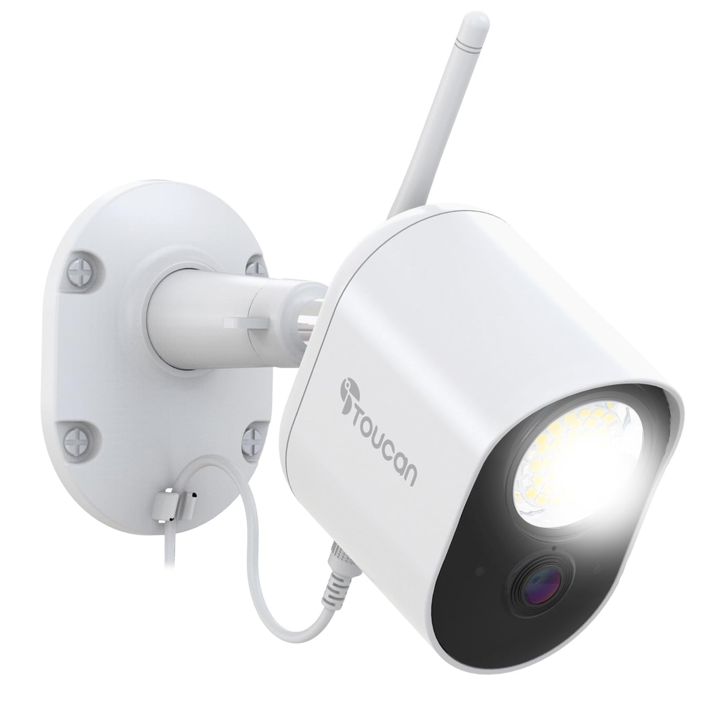 Toucan Outdoor Floodlight Security Camera - AC-Powered, Wi-Fi, 1080p Video, Night Vision, Motion Alert, 1200-lumen Security Light, Two-Way Talk, App