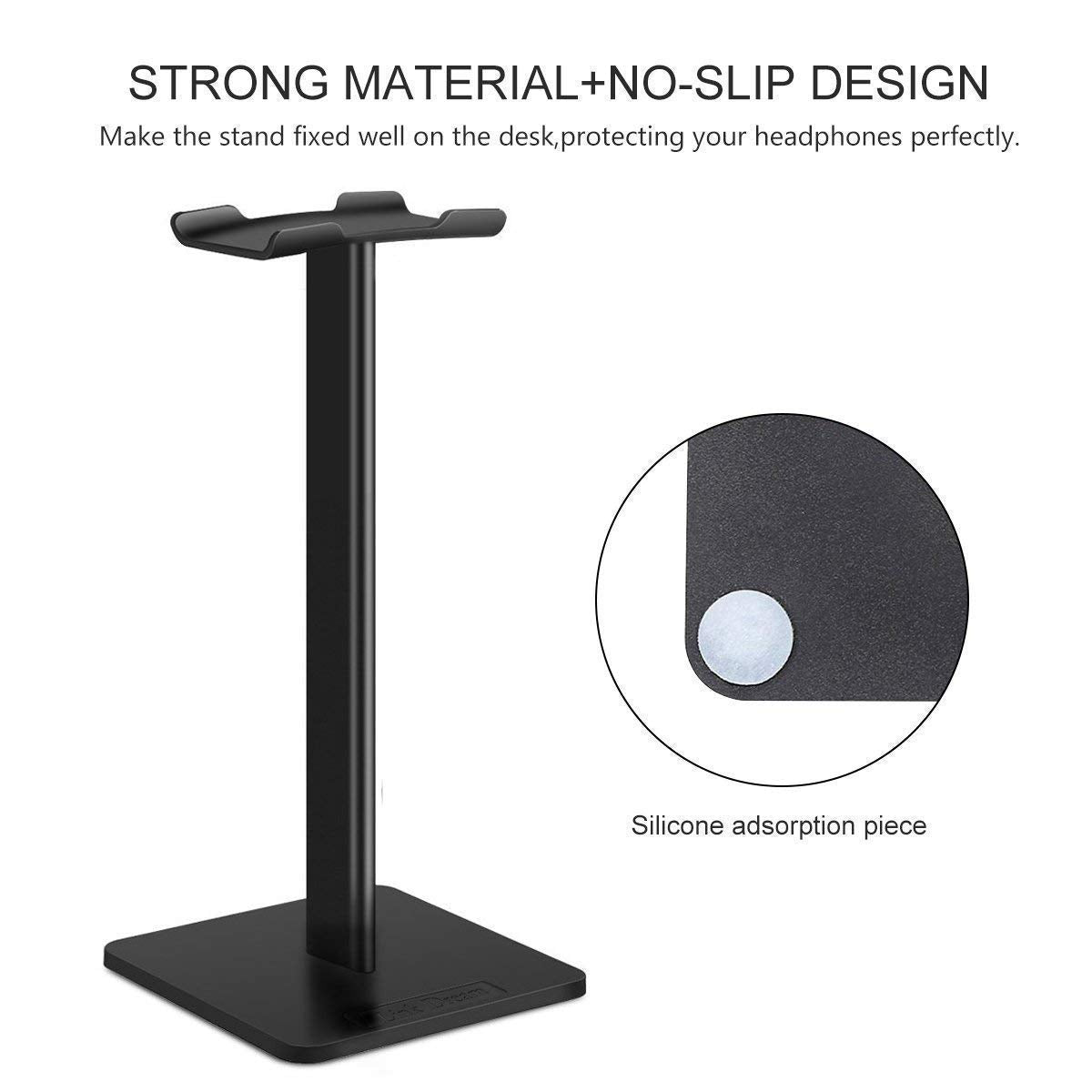 Headphone Stand Headset Holder- Gaming Headset Holder with Aluminum Supporting Bar Flexible Headrest Anti-Slip Earphone Stand for All Headphones…