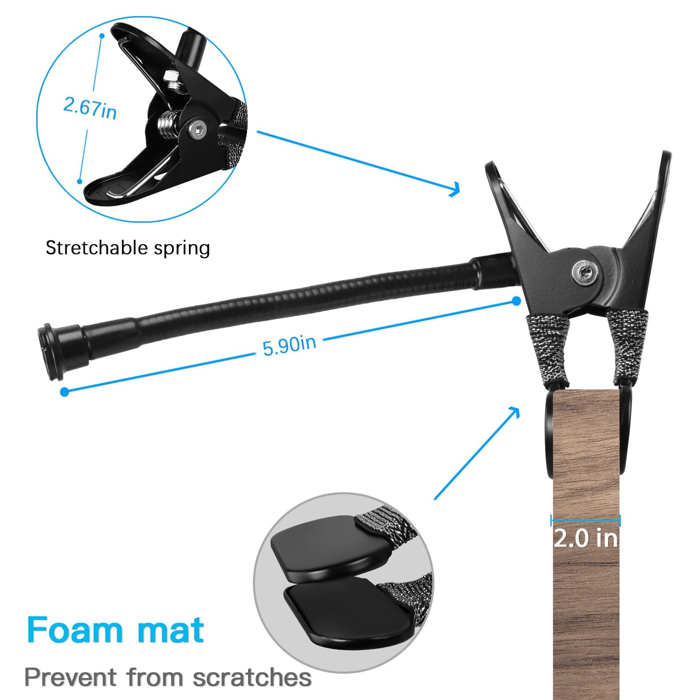 Flexible Clip Mount for Blink Outdoor 4/Blink Outdoor/XT2/XT/Mini/Arlo and More Security Cameras for Pole,Tree, Fence(No Drill, Black,1 Pack)