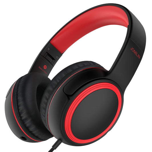 JOMILIN A10 Kids Headphones With Microphone, Lightweight Folding Stereo Bass With 1.5M No-Tangle Cord, Portable Wired for Smartphone Tablet Computer…