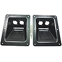 (2) Two Black Large Recessed Dish Plates for Speakon or XLR Connectors.