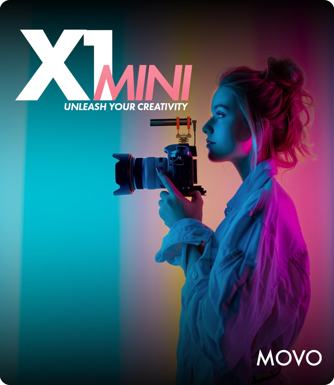 Movo X1-Mini Video Shotgun Mic for Camera - Supercardioid 3.5mm/USB-C Analog/Digital Camera Microphone for DSLR, iPhone and Android Smartphones