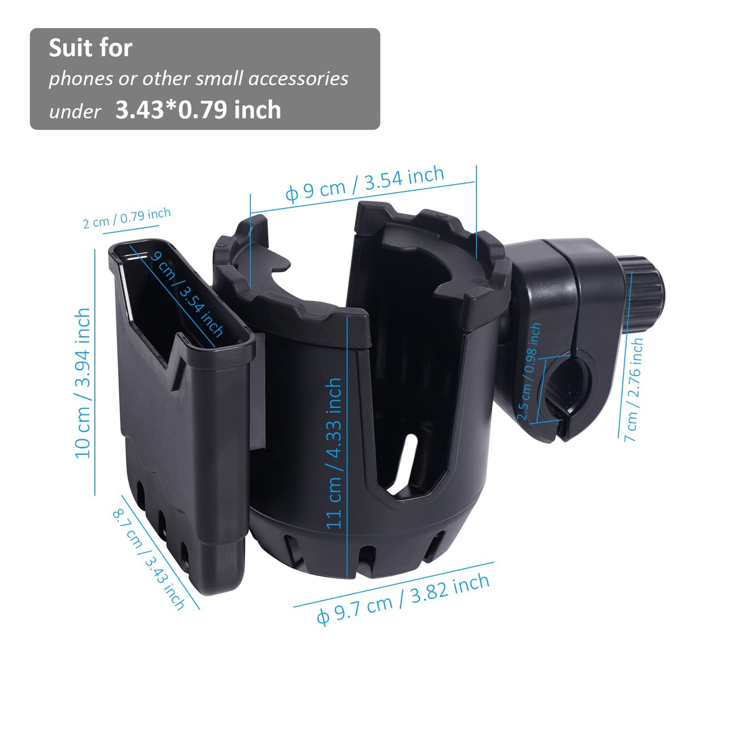 EASICOZI Microphone Stand Cup Holder with Phone Holder, Universal 2-in-1 Drink Bottle Holder for Music Mic Stand
