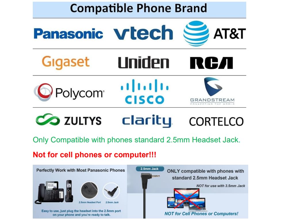 Earsinger Headphone Adapter 2.5mm Male to 3.5mm Female?for Smartphone Headset Adapter 2.5mm to 3.5(for Panasonic Jack) Cable with Connector Suit