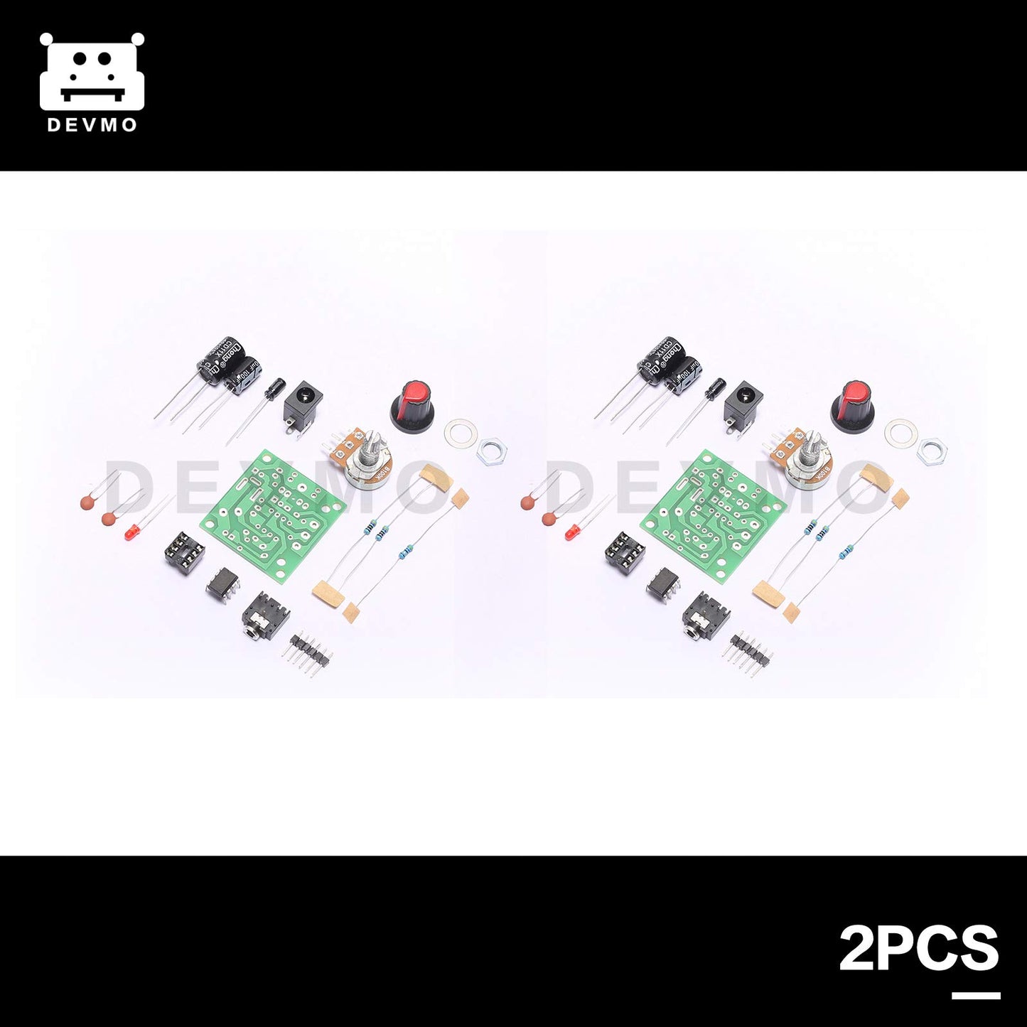 DEVMO 2SET LM386 Module Super Mini Audio AMP Amplifier DIY Kit Board 35x37mm 3-12V High Performance Compact Electronic - Unsoldered