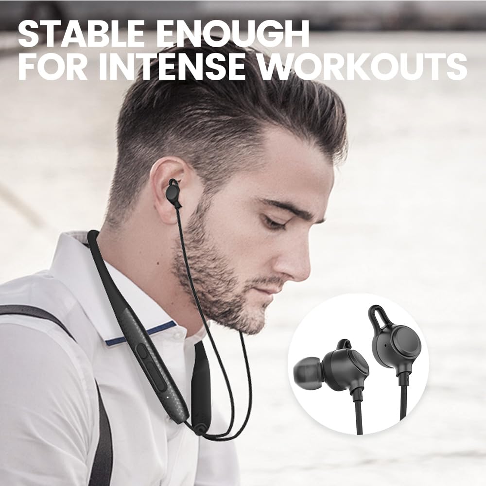 CXPSUE Wireless Earbuds Bluetooth 60H Playtime with Charging Case Noise Cancelling Mic in-Ear Stereo Sound Easy Pairing for Smartphone Sports (Dark)