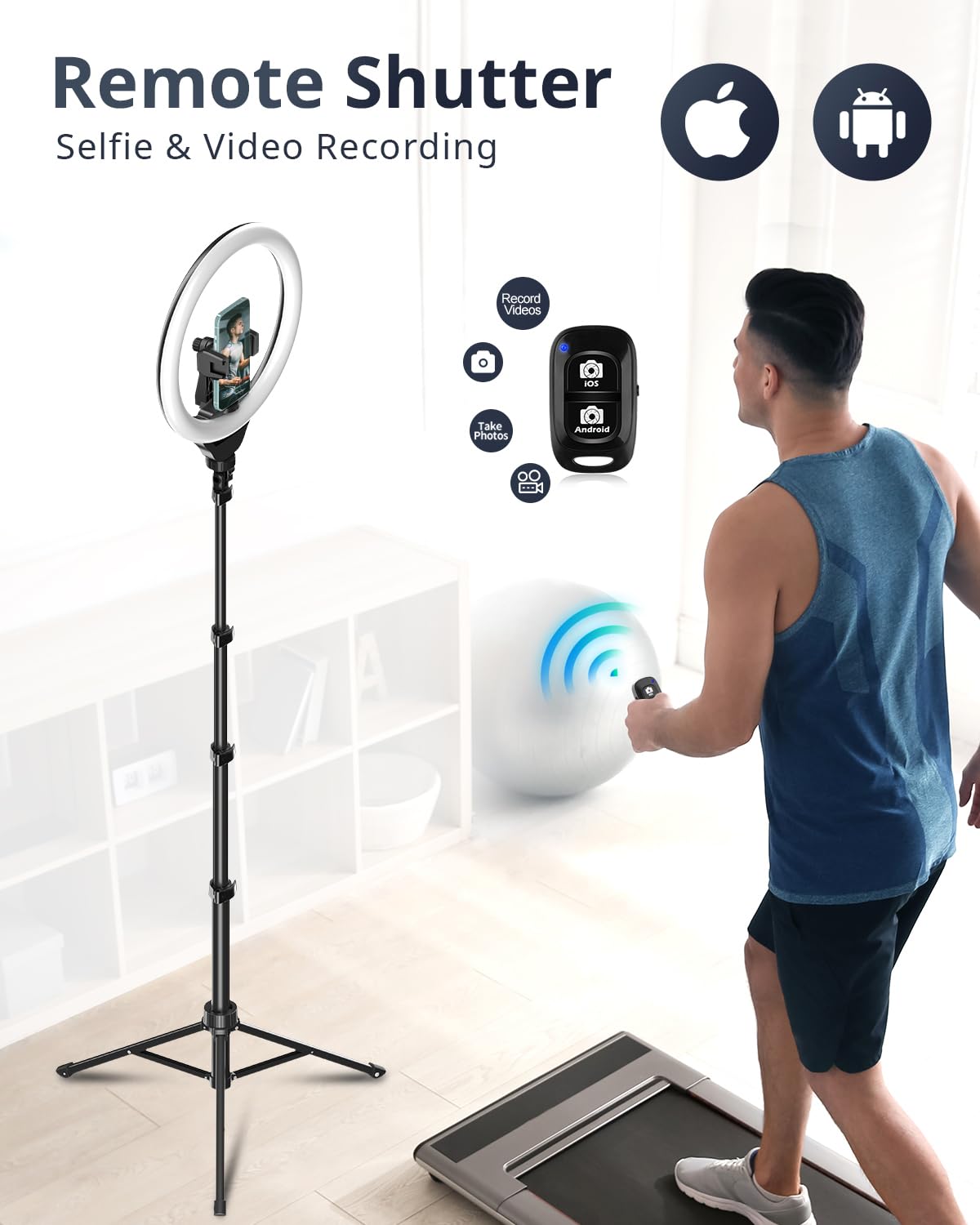 UBeesize 12'' LED Ring Light with 62'' Tripod Stand, Selfie Ring Light for Video Recording, Live Streaming, TikTok & YouTube, Compatible with iPhone &