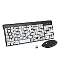 Full Size Large Print 2.4g Wireless Keyboard and Mouse with Oversized Print for Visually Impaired Low Vision Individuals (Black)