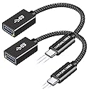 COUPLING USMILE USB C to USB 3.2 Adapter [2pcs Black], Transfer up to 10Gbps, Type C to USB(Male-Female OTG Cable USBC to USB Adapter Compatible…