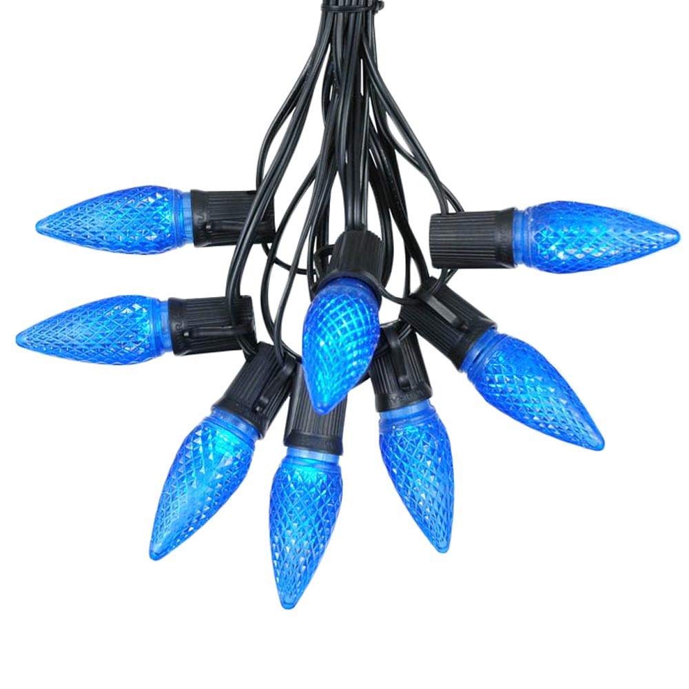 Novelty Lights 25 Foot C9 LED Blue Patio Christmas String Light Set
