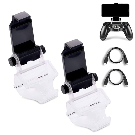 Yizerel PS4 Controller Phone Clip, PS4 Slim Pro Controller Grip for Android Smart Phone, 180 Degree Gaming Holder Mount Stand Bracket for PlayStation