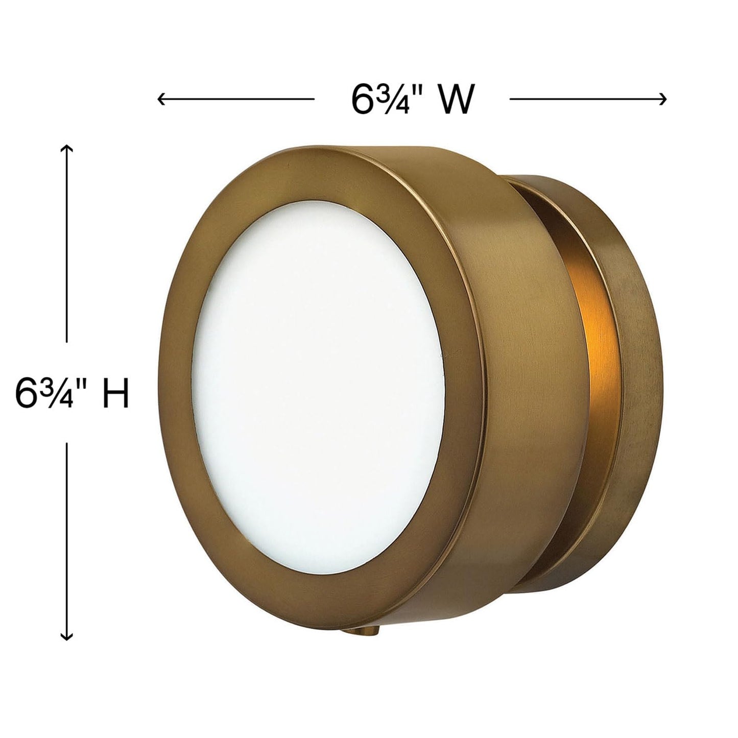 Hinkley Mercer 3650DMG Single Accent Light, Circular Mid-Century Modern Design, Blends Vintage and Glam, Heritage Brass