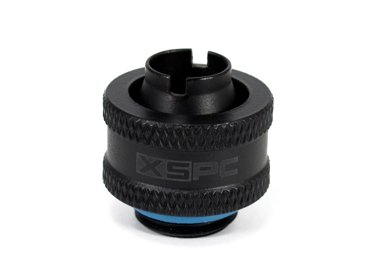 XSPC G1/4" to 3/8" ID, 1/2" OD Compression Fitting V2 for Soft Tubing, Matte Black, 6-Pack