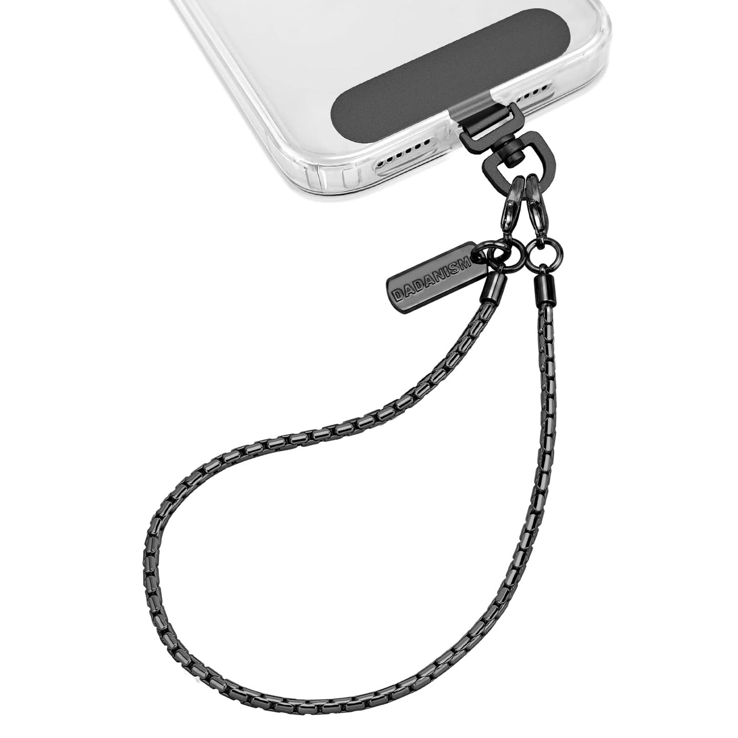Dadanism Phone Wrist Strap Metal Phone Chain Wristlet Strap, Black