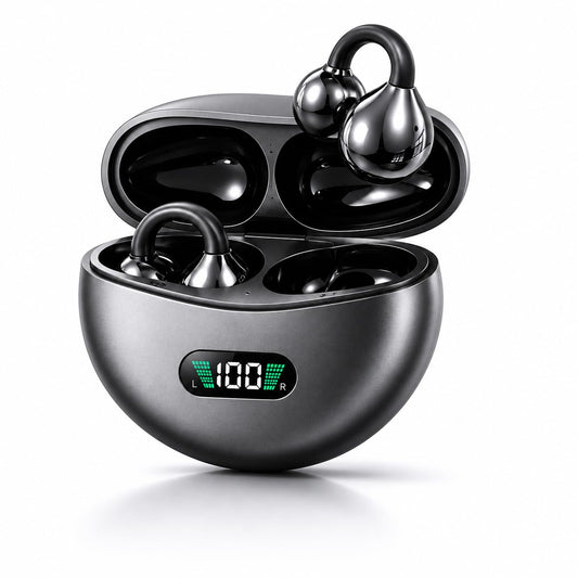 Clip On Earbuds for Apple Ultra Light 4.6g Open Ear Headphones for iPhone 24H Playtime Bluetooth 6.0 Wireless Earbuds All Day Comfort Ideal for Small
