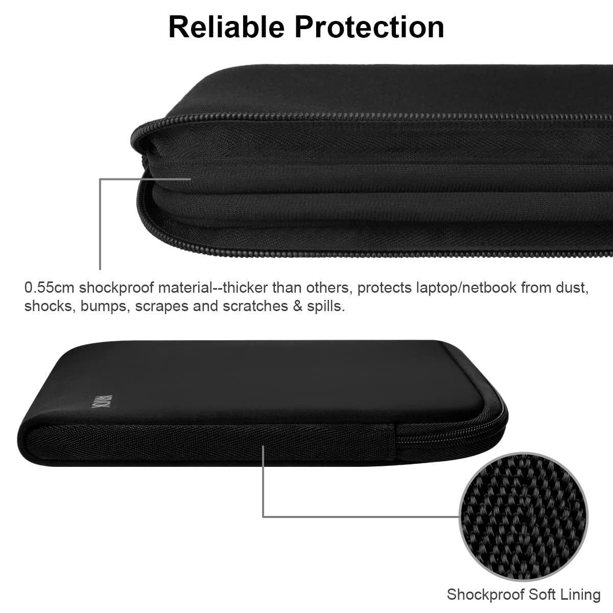 ARVOK 15 15.6 16 inch Laptop Sleeve Case, Water-Resistant Notebook Computer Pocket Tablet Briefcase Carrying Bag Pouch Skin Cover