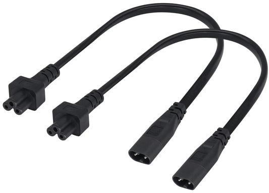 AAOTOKK (2 Pack) IEC 320 C8 to C5 AC Adapter Cable,7.5A 125V Figure 8 Male to Mickey Mouse 3Pole Female AC Power Converter Cable for TV PC Computer…
