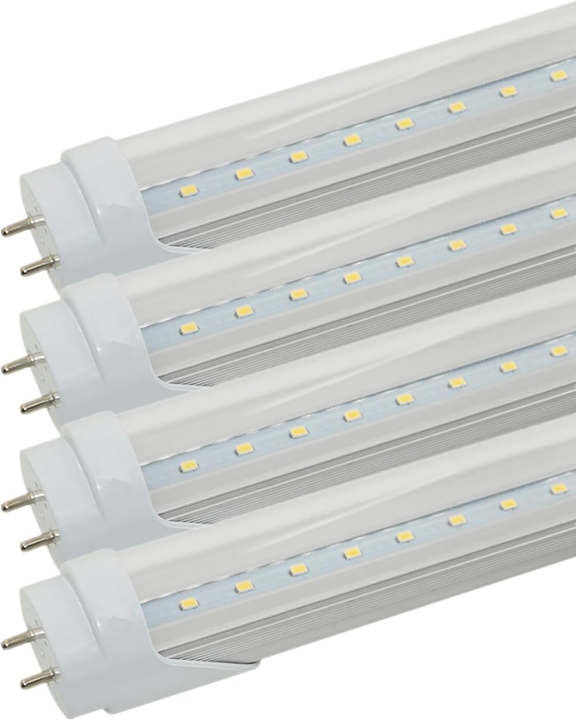 4' LED Replacement for Fluorescent Tubes, T8 4000K Clear Light Ballast Bypass, Double-end, Easy Installation for Home Kitchen Garage Closet Laundry