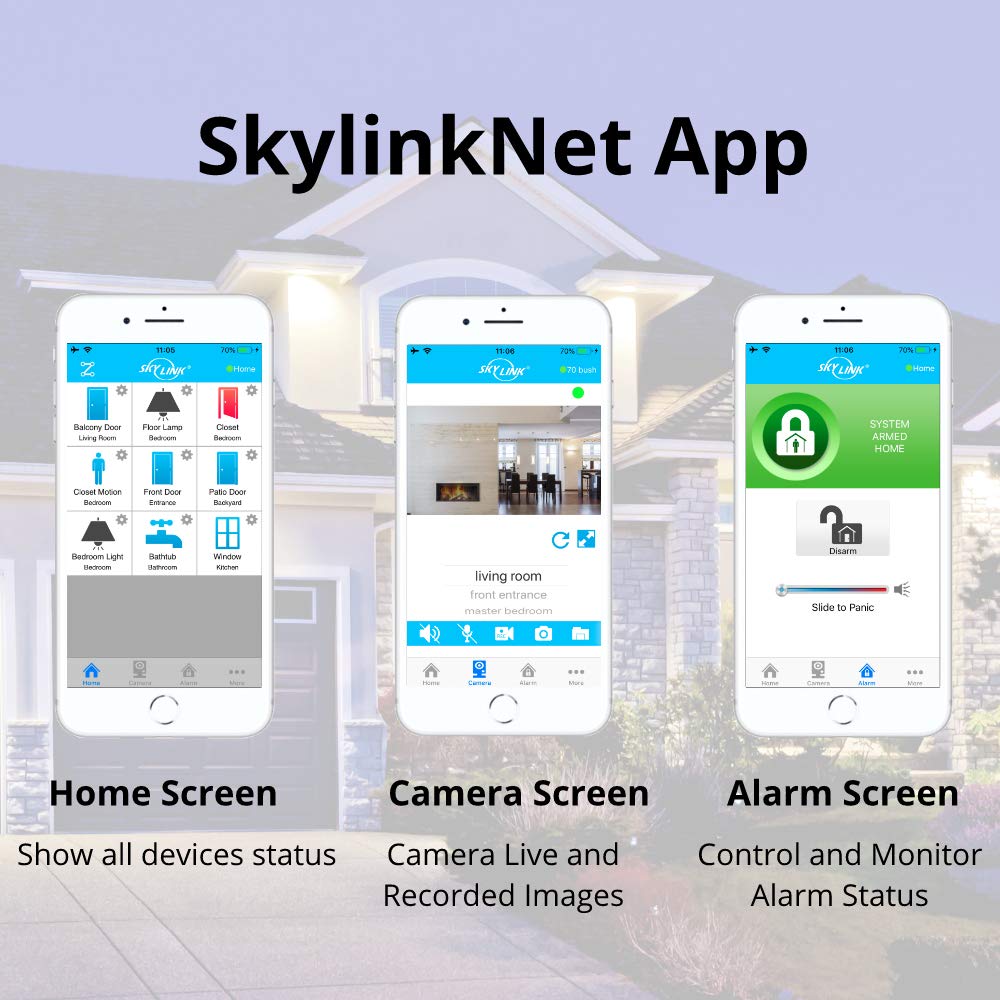 SKYLINK SK-150 Basic Starter Kit Connected Wireless Alarm Security Home Automation System, iOS iPhone Android Smartphone, Echo Alexa and IFTTT