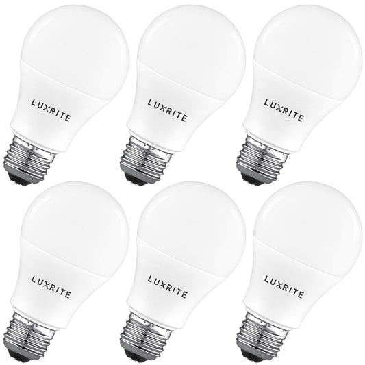 LUXRITE A19 LED Light Bulb 100W Equivalent, 5000K Bright White Non-Dimmable, 1600 Lumens, Standard LED Bulb 15W, E26 Medium Base, UL Listed, Perfect