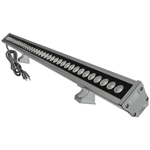 YRXC 36W LED Wall Washer Light Bar, 4000lm 5000K Daylight Linear Strip, 120V Plug in Outdoor Signage Lighting, IP65 Waterproof Anti-Fog Valve, 45°