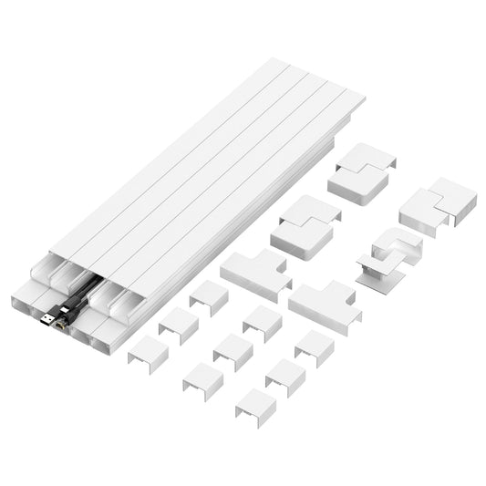 Mount-It! 157in Cord Hider Kit - Paintable Cable Raceway for TV Cables, Wires, and Power Cords, Wire Cover & Cable Concealer, Fire-Retardant Design