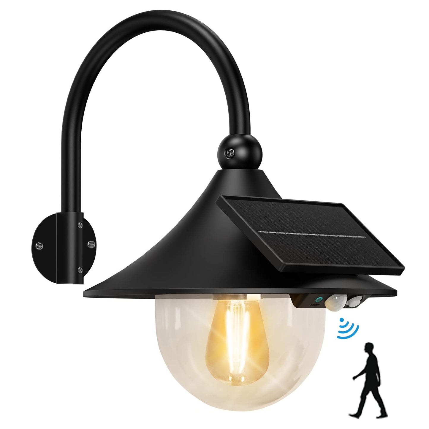 Aqonsie Solar Barn Light Outdoor with 3 Lighting Modes & Motion Sensing, Wall Mount Vintage Light, Waterproof Wall Light for Barn, Shed, Chicken coop