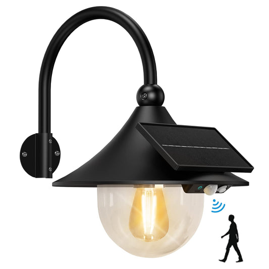 Aqonsie Solar Barn Light Outdoor with 3 Lighting Modes & Motion Sensing, Wall Mount Vintage Light, Waterproof Wall Light for Barn, Shed, Chicken coop