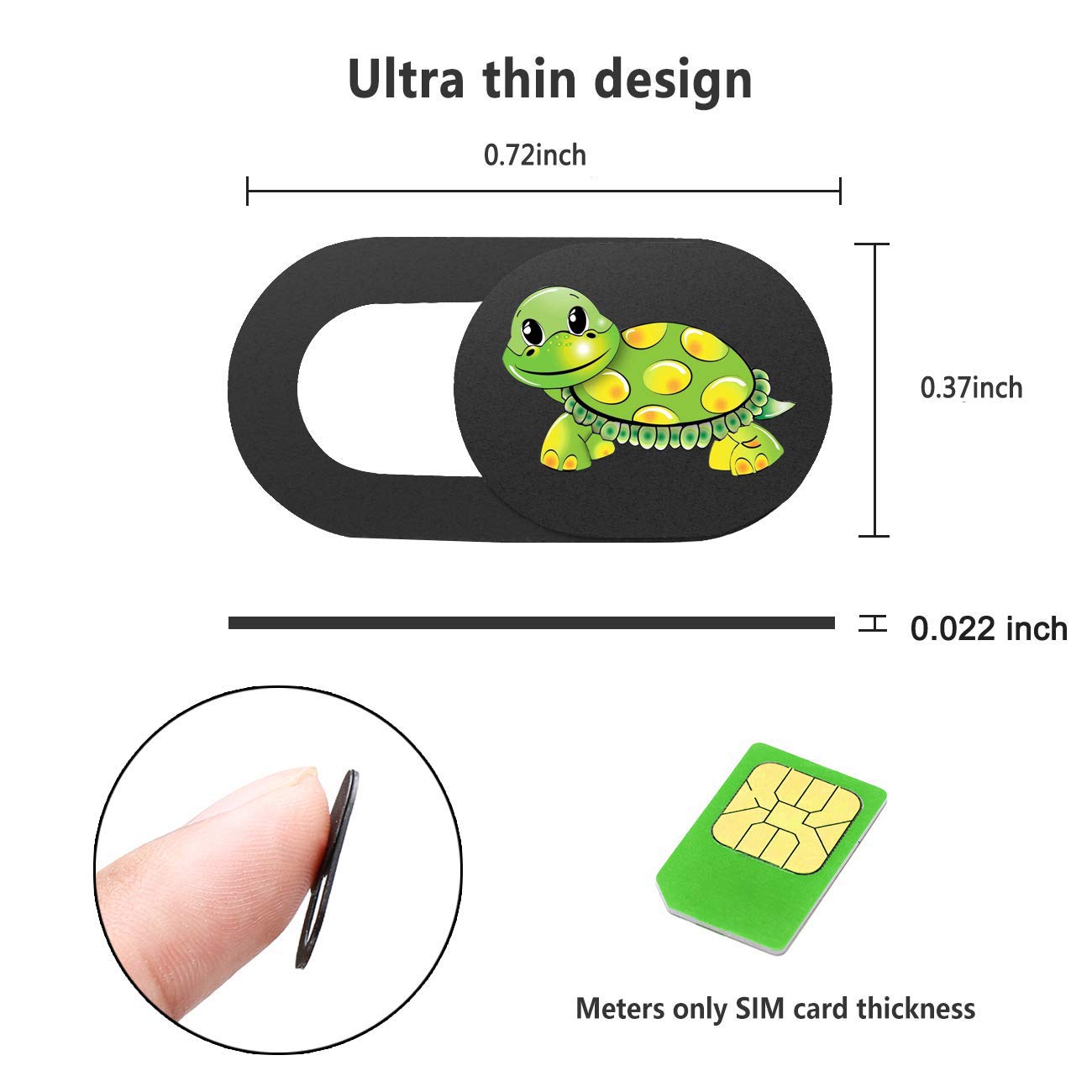 Emoonland 3 Pack Laptop Web Camera Cover Ultra Thin (0.027in) Webcam Cover Slide Turtle Printed