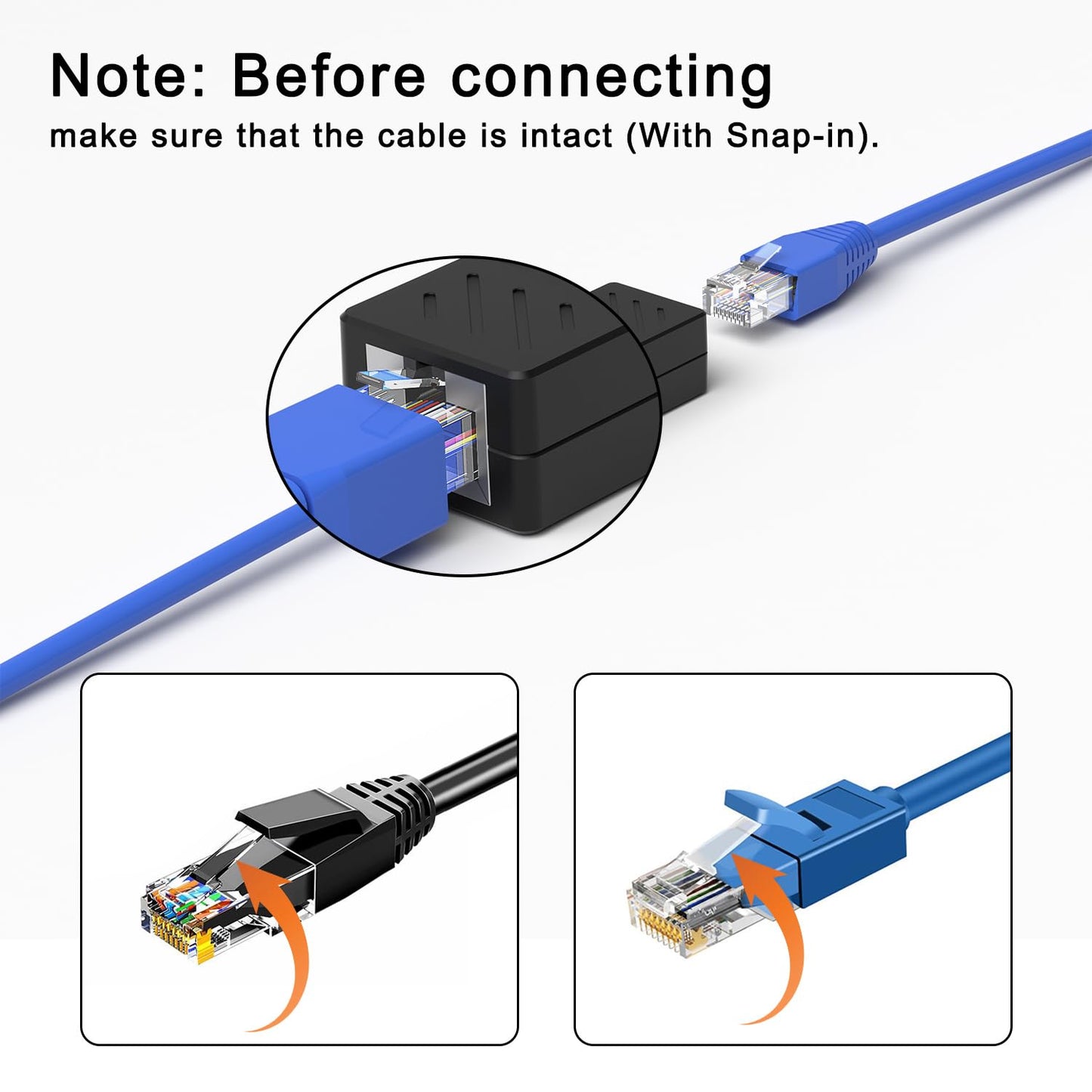 ZUZONG RJ45 Coupler Ethernet Coupler Inline Coupler for Cat8/ Cat7/ Cat6/ Cat5e/ Cat5 Ethernet Cable Extender Adapter for PC Router Modem PS5 Xbox