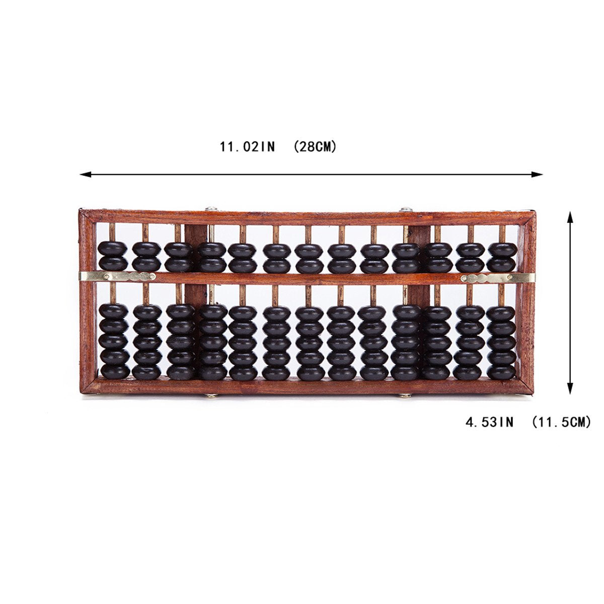 Vintage-Style 13 Digits Rods Wooden Abacus Soroban Chinese Calculator Counting Tool 11"