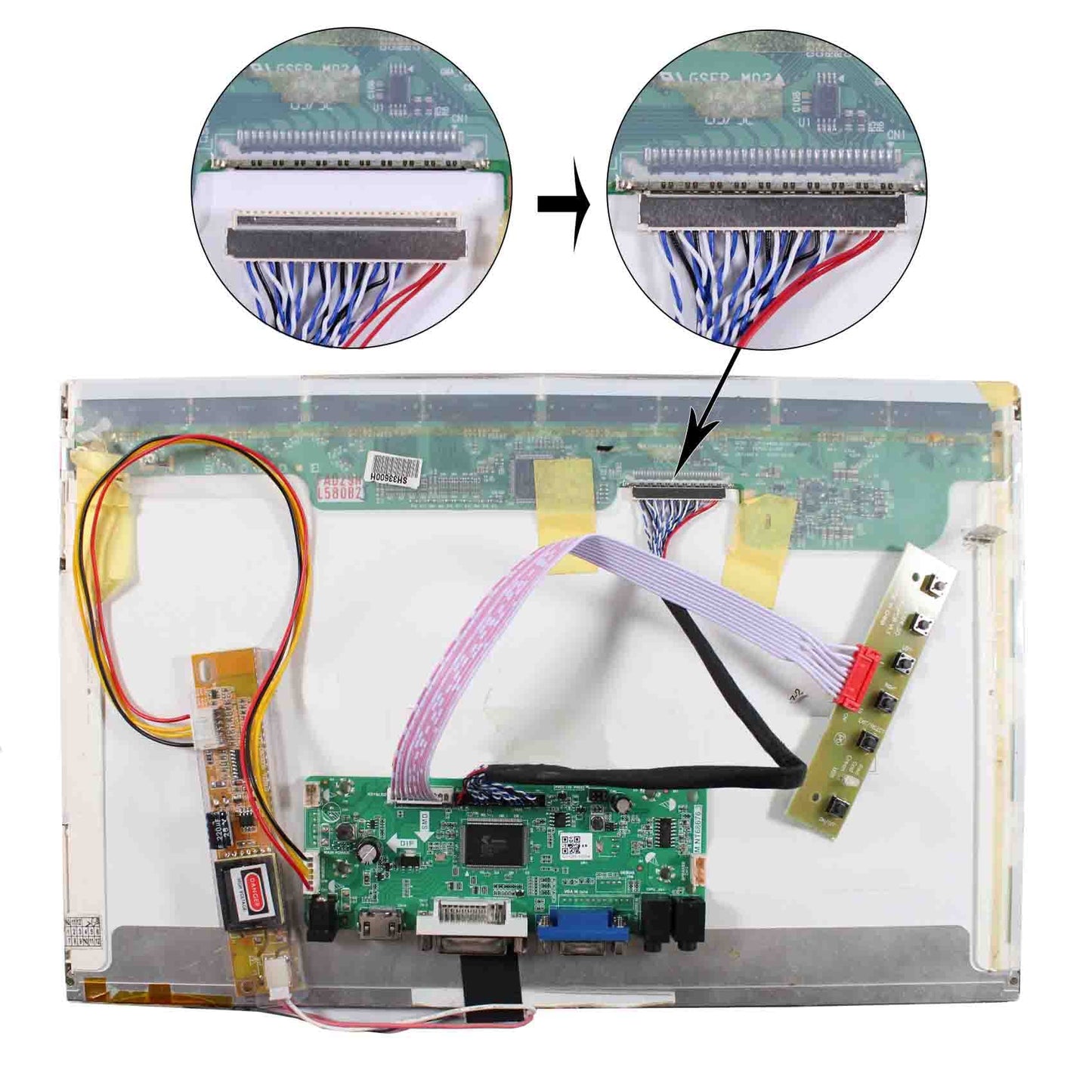VSDISPLAY VGA DVI Audio LCD Driver Board for 17inch 1920x1200 1CCFL 30Pin LCD Panel LP171WU1 LTN170U1 LTN170U2 LP171WU3 B170UW01 LTN170CT01 LTN170CT05
