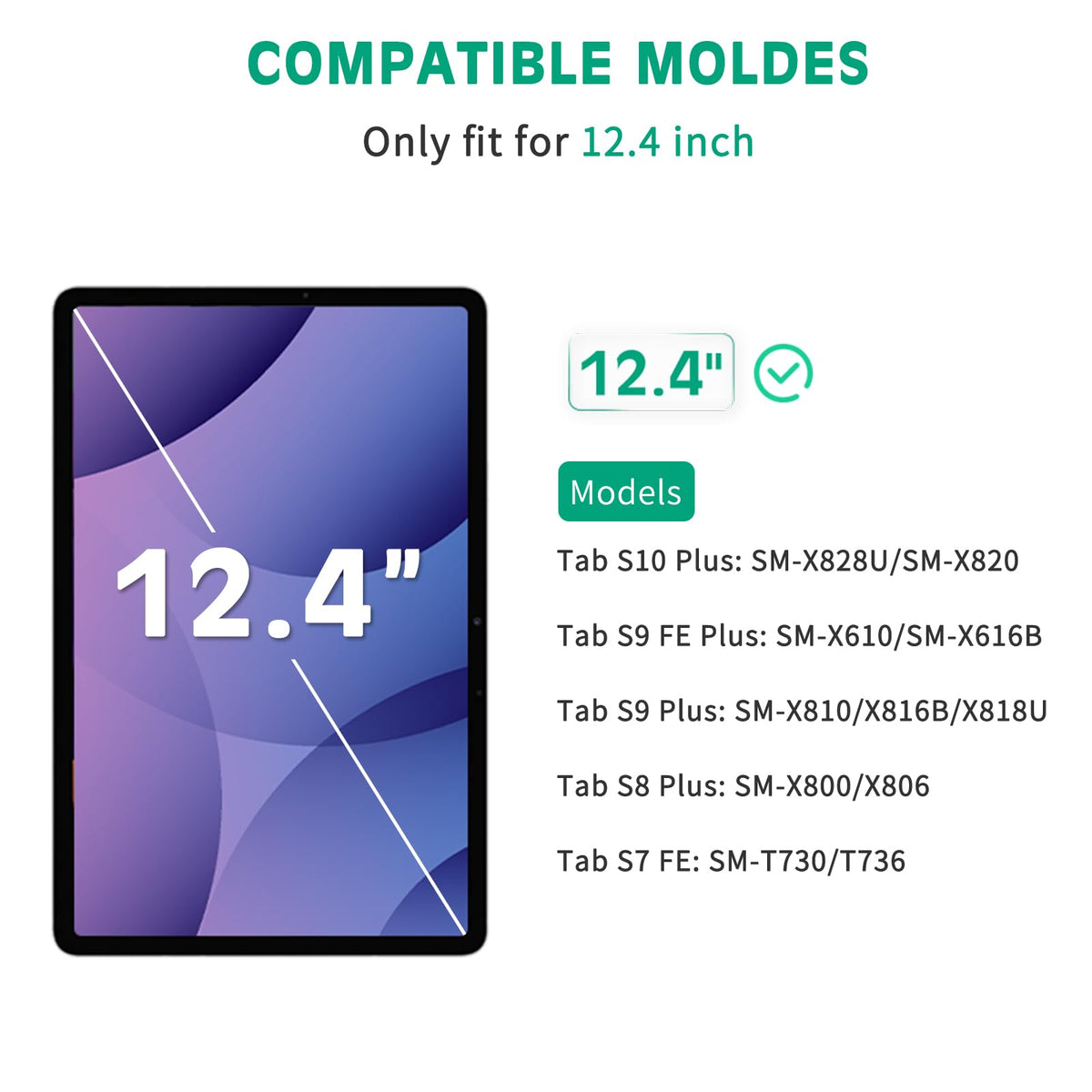 apiker 2 Pack Screen Protector for Galaxy Tab S10 Plus/S9 Plus/S9 FE+/S7 FE