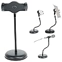 Rockville iSTAND 9 Desktop Gooseneck Stand, Weighted Base, Adjustable Mic Clip, Phone/Tablet Holder, Webcam Adapter, Perfect for Podcasting, Streaming