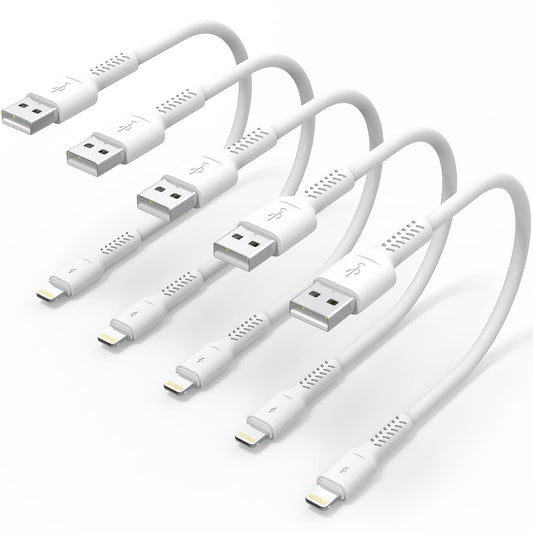 6 inch iPhone Charge Cable Short, 0.5ft 5Pack USB to Lightning Cord for Fast Charging Stations Compatible with Apple iPhone 12 11 Pro Max Xs 8 7 6 5…