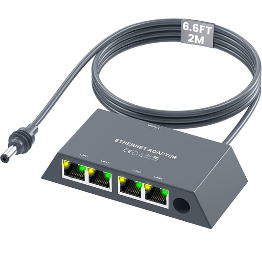 for Starlink Gen3/Mini Ethernet Adapter(2M) with 4 RJ45 Ports,Multi Ports Starlink Ethernet Adapter with Wired External Network for Other Devices