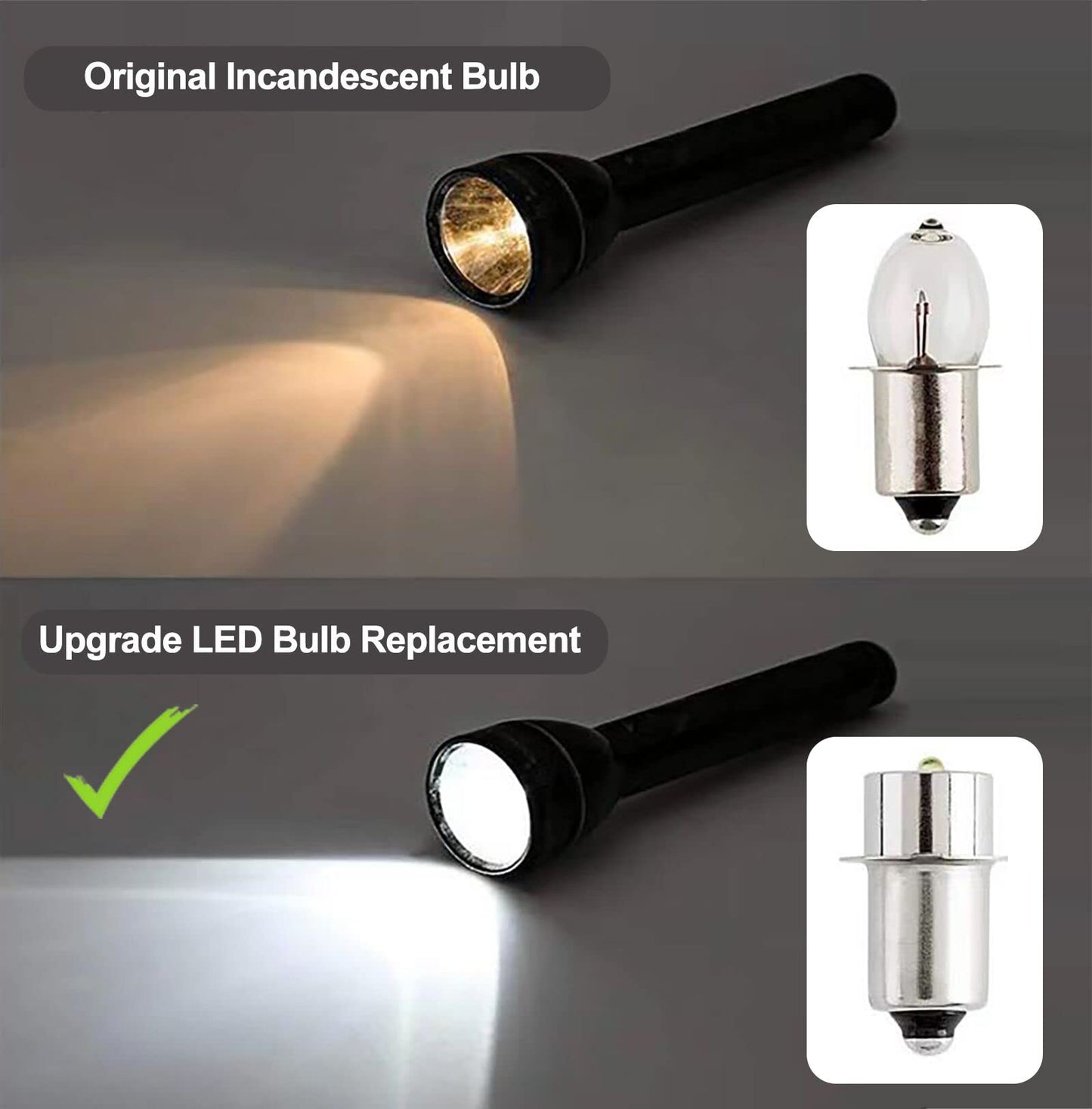 TRLIFE Maglight LED Bulb, Maglight Bulb Replacement for 3-16 C&D Cells Flashlight, 3W Maglight LED Converter Replacement Bulbs for 4V 5V 6V 12V 18V