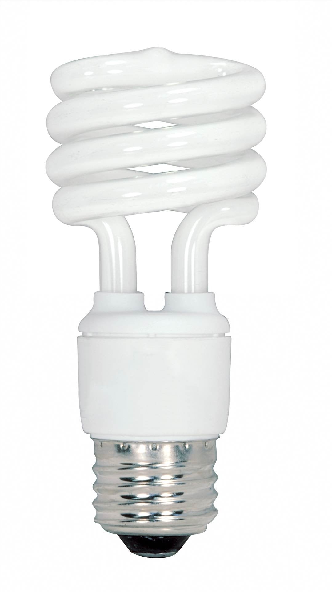 Satco S6235 13-Watt Medium Base T2 Mini Spiral, 2700K, 120V, Equivalent to 60-Watt Incandescent Lamp for Enclosed Fixtures
