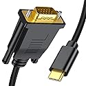 USB C to VGA Cable 6FT, 1080P@60Hz USB Type C to VGA Adapter Video Converter [Thunderbolt 3/4 Compatible] with Macbook Air, iPad Pro, iPhone 15/16