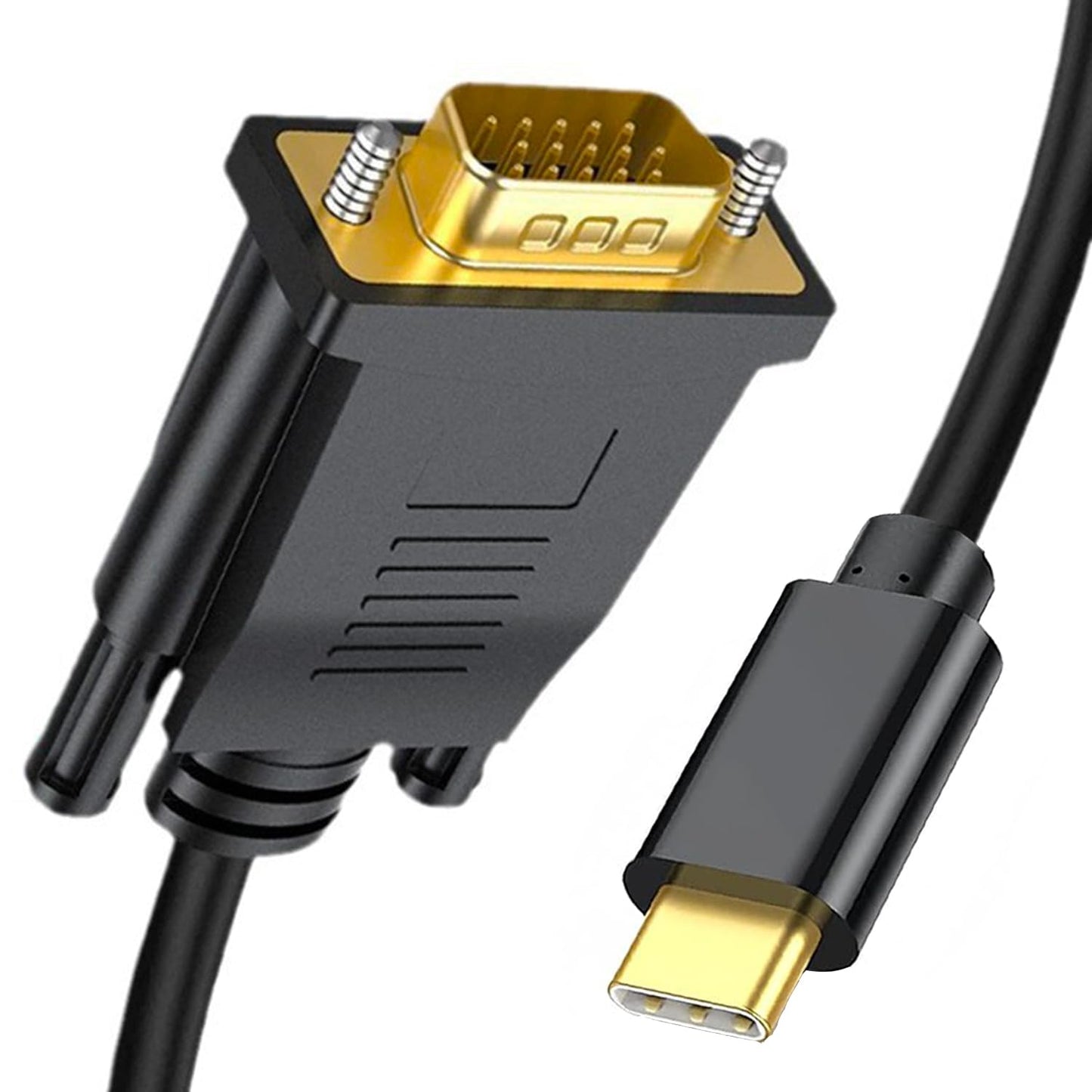 USB C to VGA Cable 6FT, 1080P@60Hz USB Type C to VGA Adapter Video Converter [Thunderbolt 3/4 Compatible] with Macbook Air, iPad Pro, iPhone 15/16