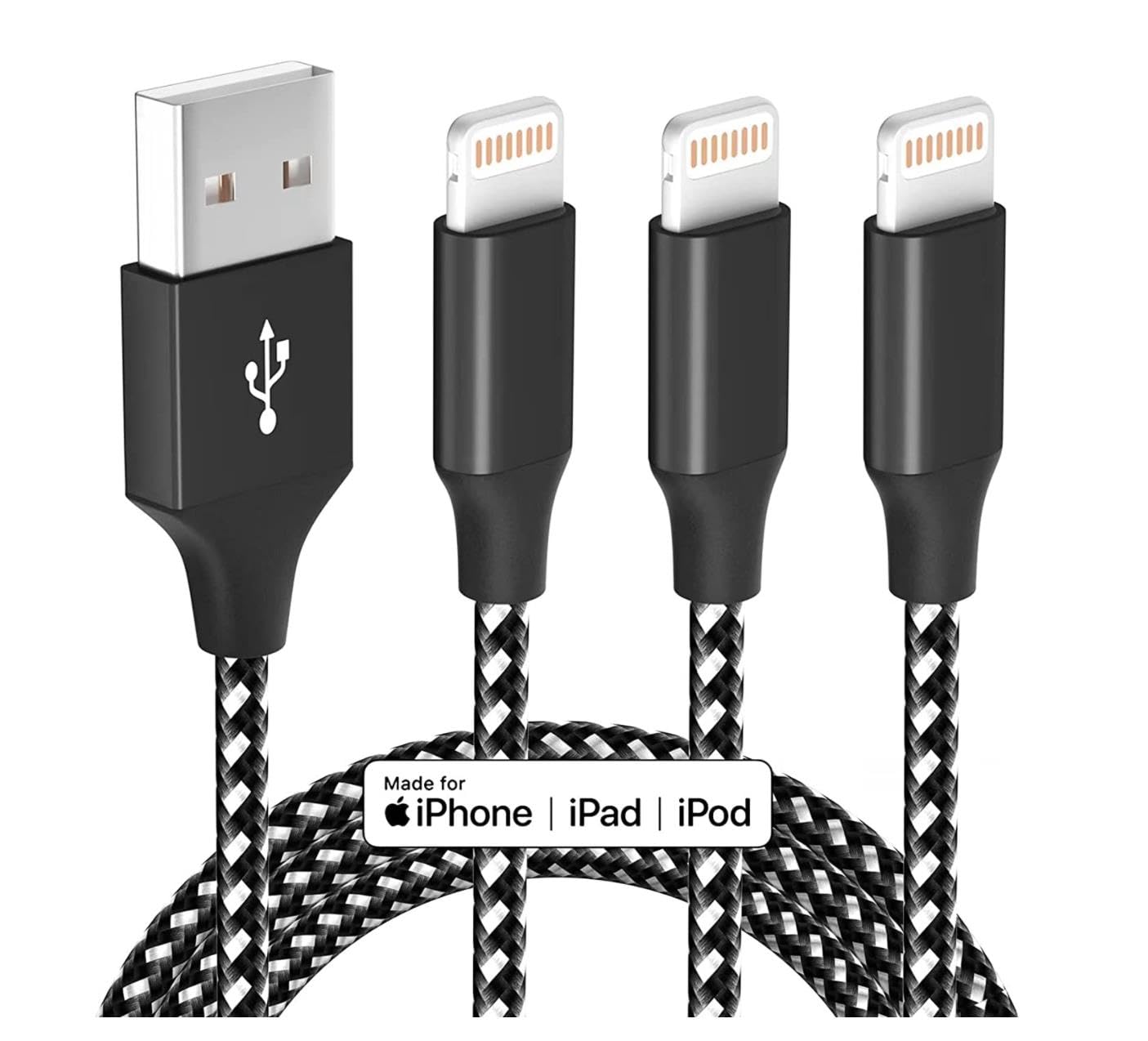 iPhone Charger Fast Charging Cord 3 Pack 10 FT Apple MFi Certified Lightning Cable Nylon Braided iPhone Charger Cord Compatible with iPhone 13 12 11…
