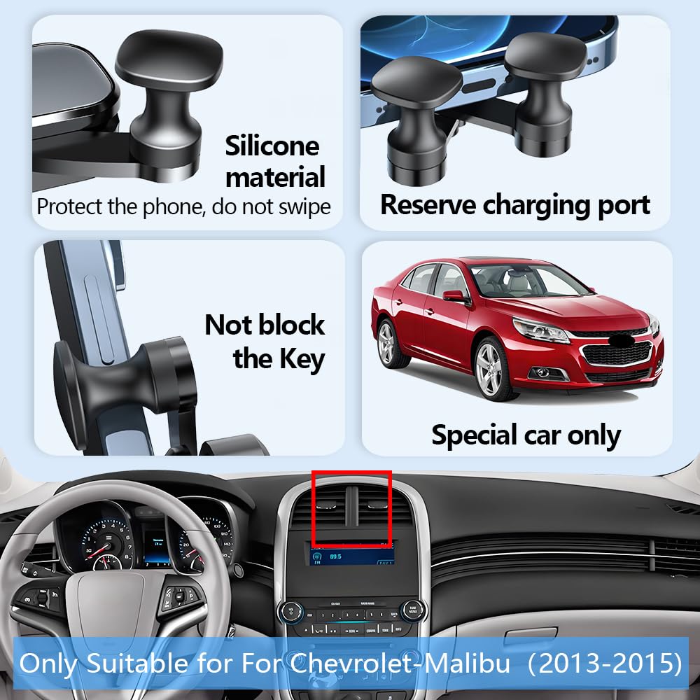 LUNQIN Car Phone Holder Mount for Chevy Chevrolet Malibu 2013 2014 2015 Auto Accessories Interior Decoration Mobile Cell Smartphone Bracket