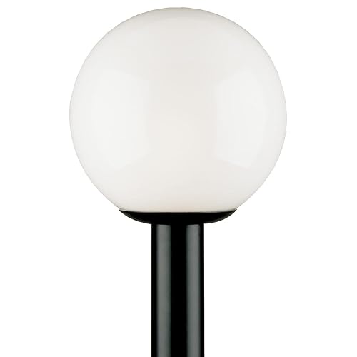 Westinghouse 6686100 One-Light Post-Top Exterior Lantern, Black Finish Polycarbonate with White Acrylic Globe
