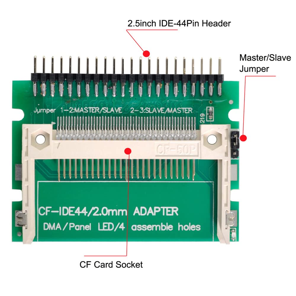 chenyang CF Compact Flash Merory Card to 2.5" 44Pin IDE Hard Disk Drive HDD SSD Adapter for Laptop