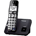 Panasonic Expandable Cordless Phone DECT 6.0 with Talking Caller ID and Enhanced Noise Reduction, Black/Silver - 1 Handset (KX-TGE210B)