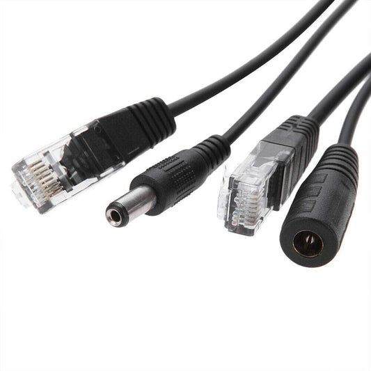 EB-LINK 4 Pcs PoE Adapter Cable RJ45 Passive PoE Splitter with 5.5x2.1 mm DC Connector Passive Power Over Ethernet 12v Synthesizer Separator Combiner