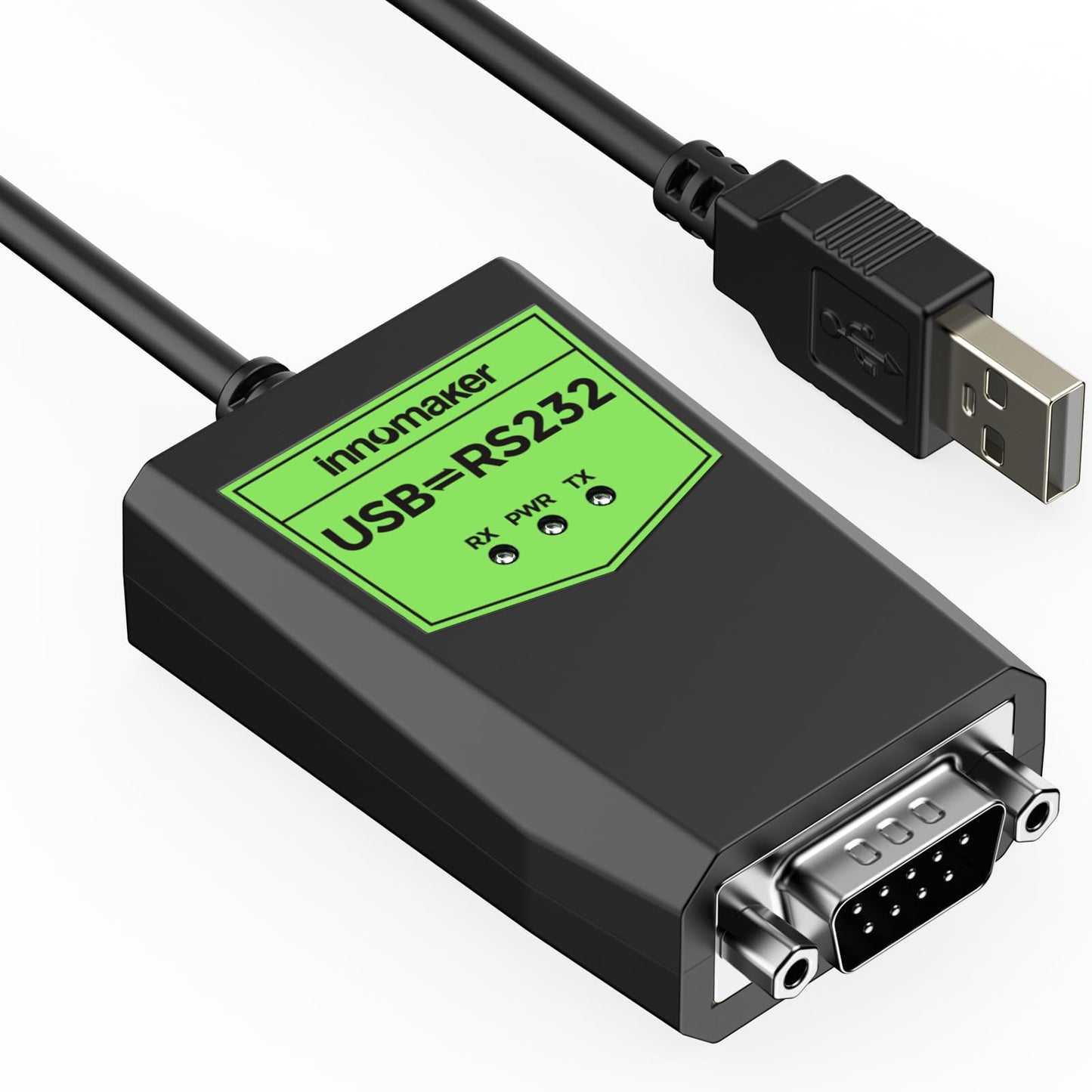 innomaker Industrial-Grade USB to Serial RS232 Adapter,USB to Male DB9, FTDI Chipset, ESD Protection,Signal&Power Isolation, Compatible Windows 11,10